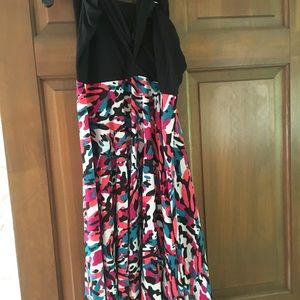 Dress/ skirt black top print skirt